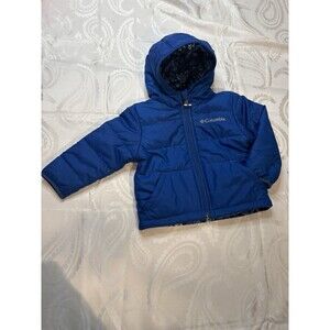 Columbia  Bright Blue Reversible puffer Jacket Size 12  - 18 months Coat Winter